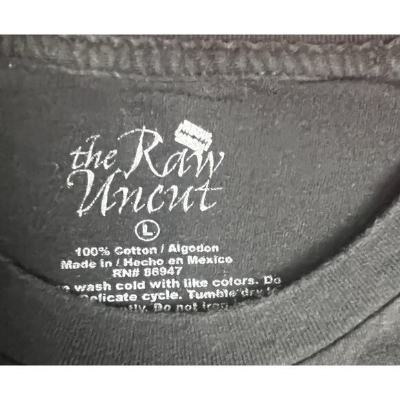 THE RAW UNCUT Men's Size L 100% Cotton BLACK T-Shirt GREEN CAMO CALIFORNIA FLAG - Picture 5 of 5